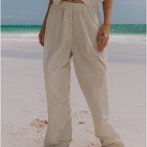 NWT Daily Drills Linen Resort Pants - Cream - XS/S
